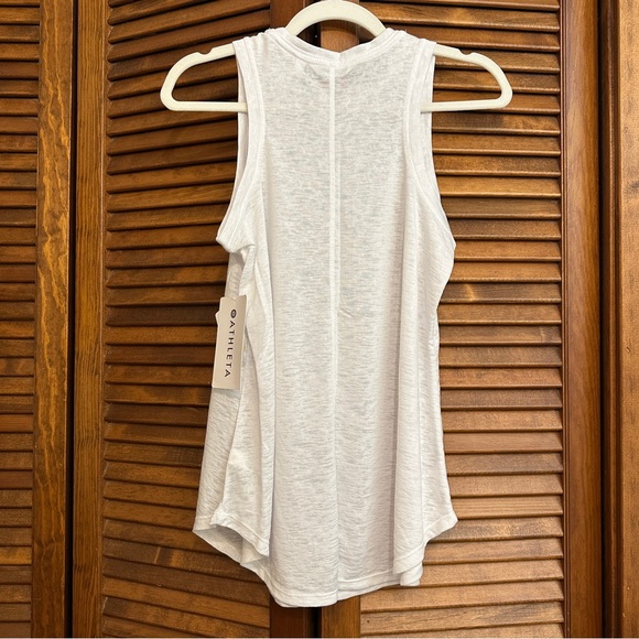 NWT Athleta Breezy Tank, white, flowy A-line, size S - Picture 2 of 11